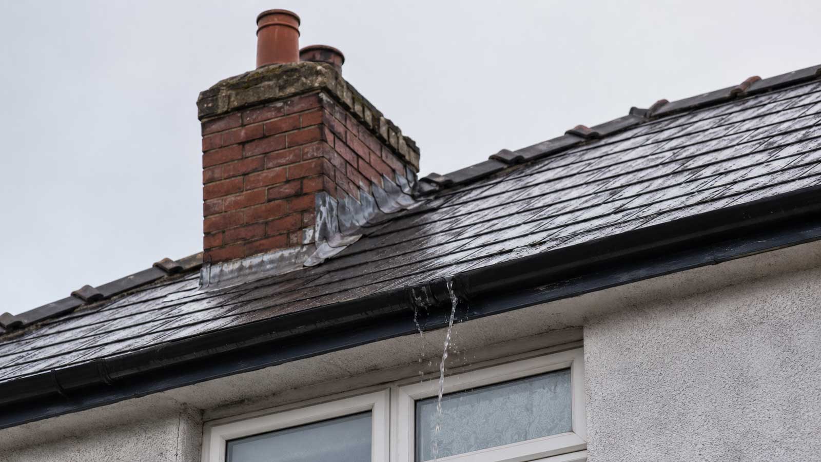 Chimneys, gutters and roof edges