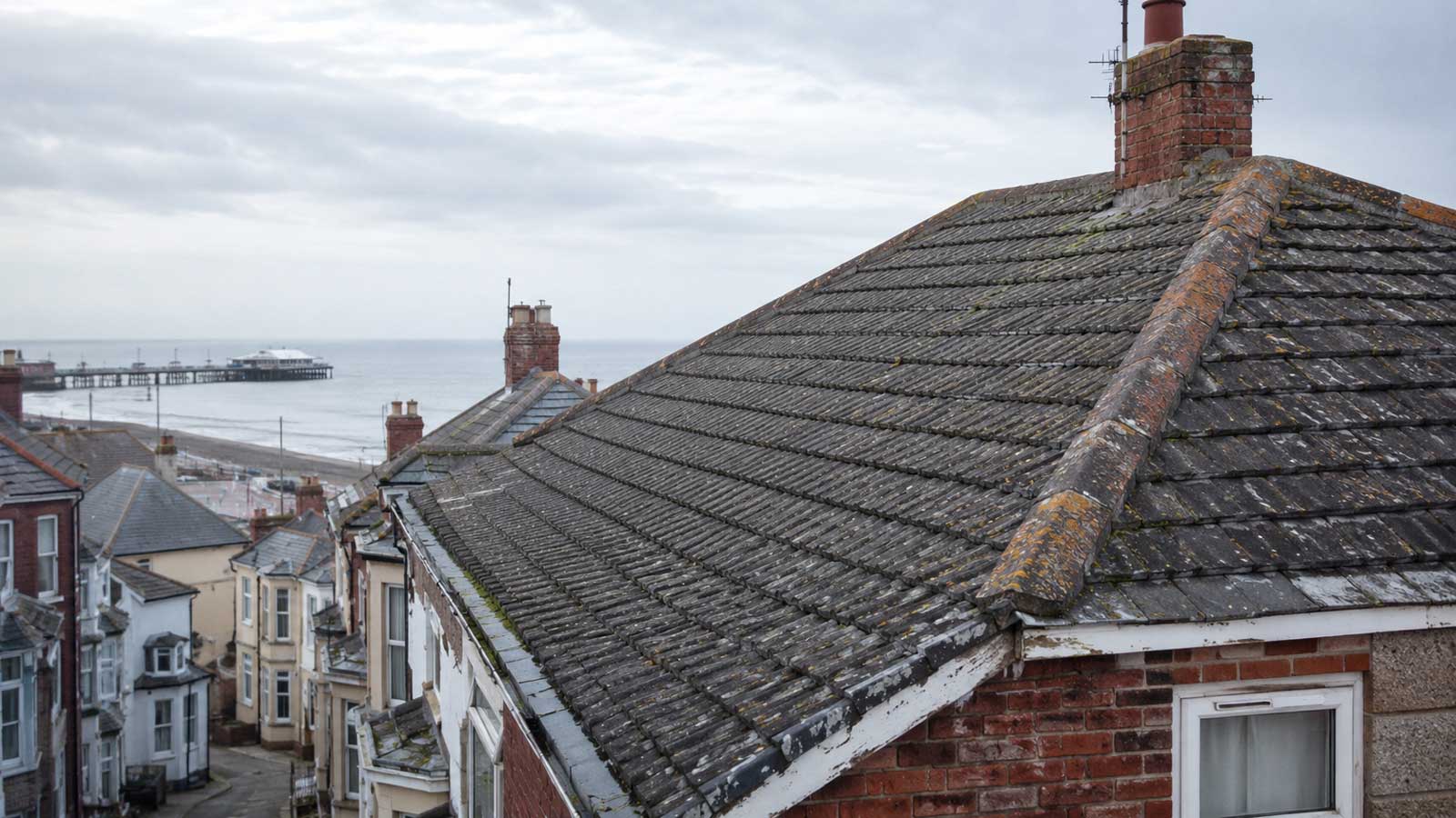 Weathered roof on a coastal Blackpool home