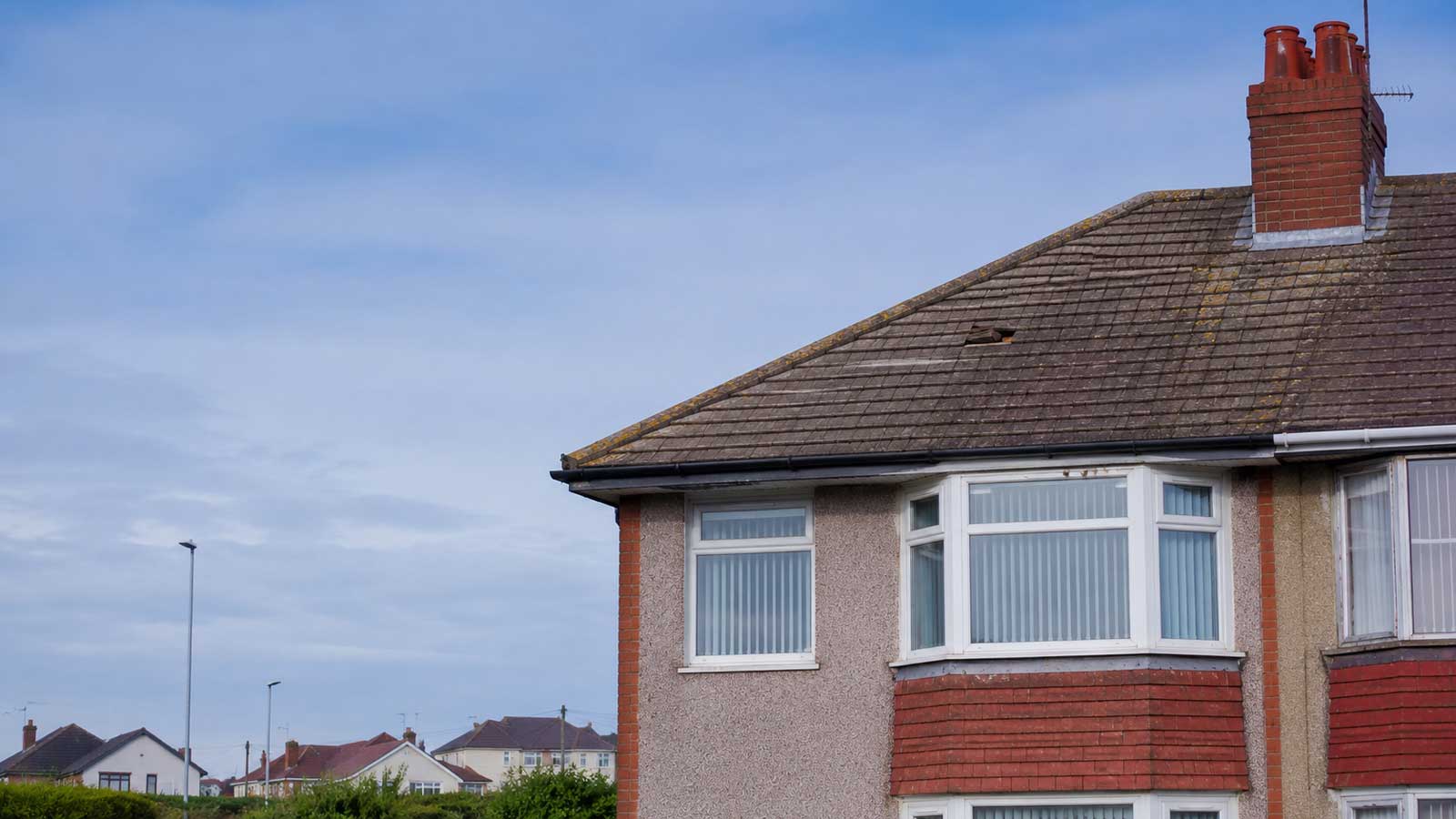 Blackpool house roof exposed to coastal weather